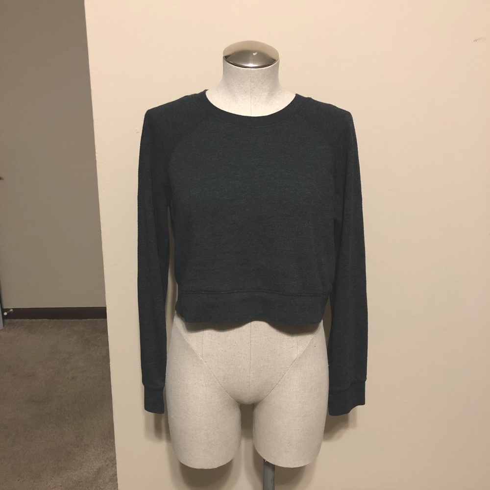 Crop Top Grey Sweatshirt